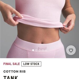 Pink Ribbed Tank Top